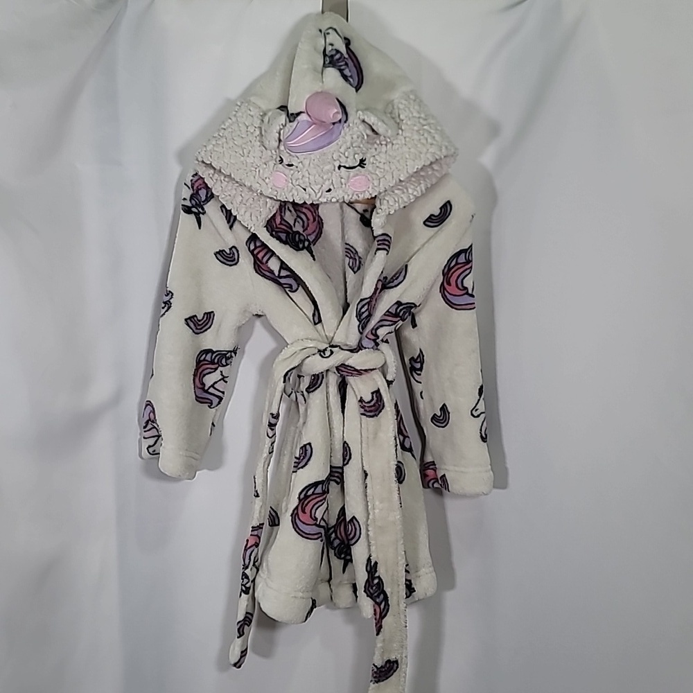 5/$30 PEKKLE Unicorn Fleece Robe with Hood Warm Soft